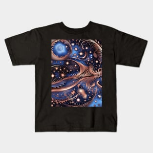 Other Worldly Designs- nebulas, stars, galaxies, planets with feathers Kids T-Shirt